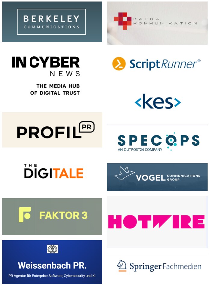 Grid mit Logos von PR-Agenturen und Kommunikationsunternehmen