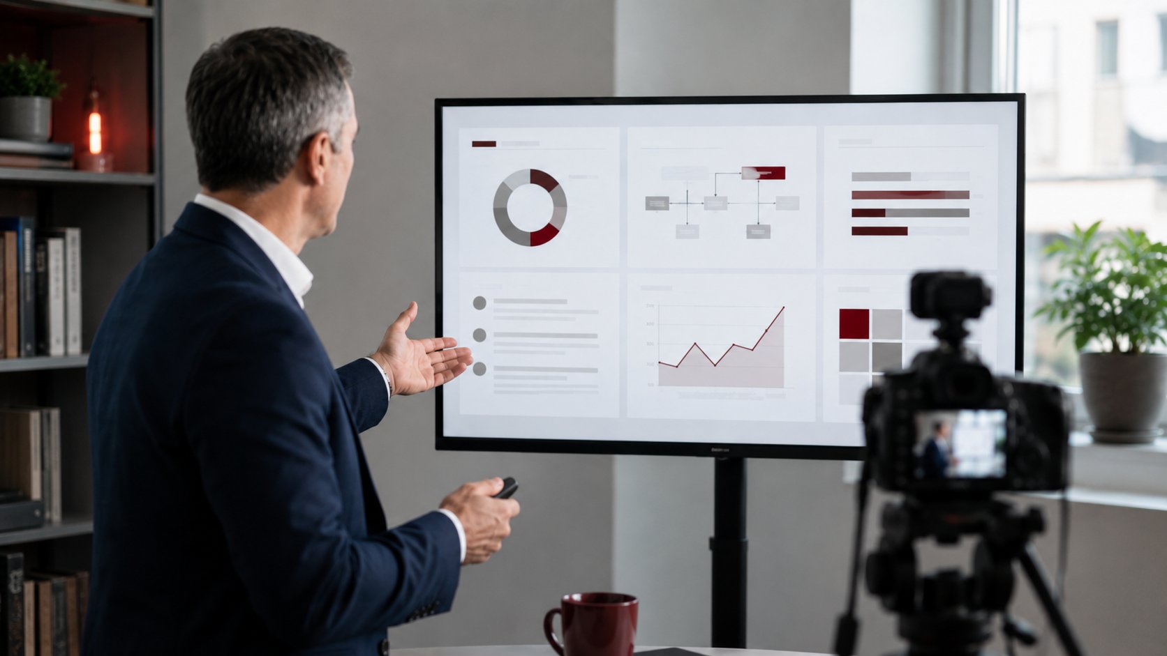 Professioneller Trainer präsentiert vor Publikum während eines IT-Trainings